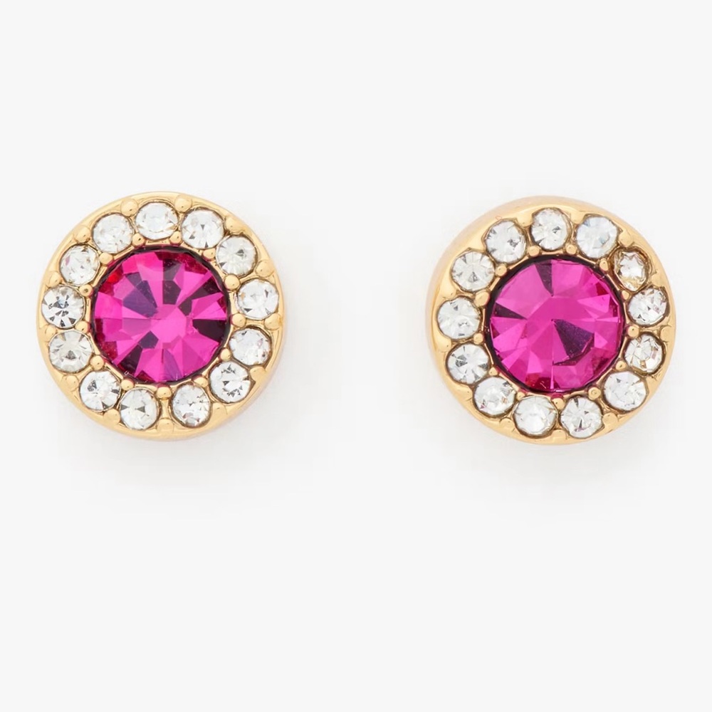 Kate Spade Elegant Pink and Gold Stud Earrings